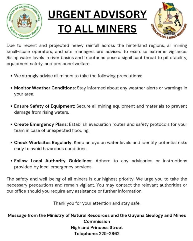 NOTICE TO ALL MINERS